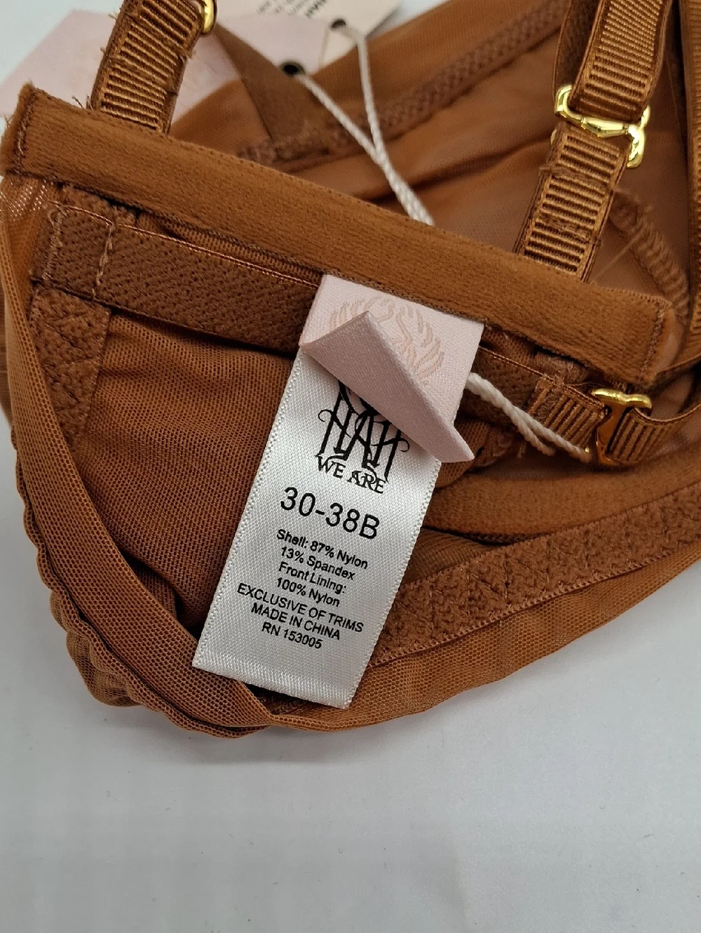 Free People We Are HAH Wired Mesh Bra Brown Sugar B-Cup